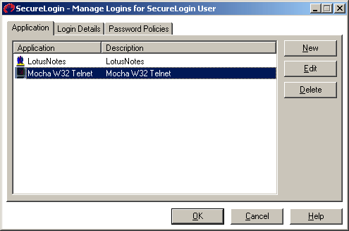 A list of applications that you can edit