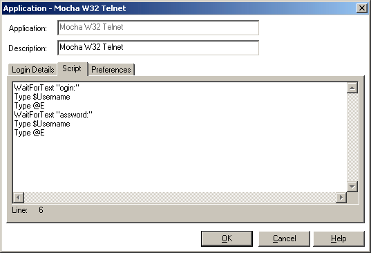 A script for Mocha W32 Telnet
