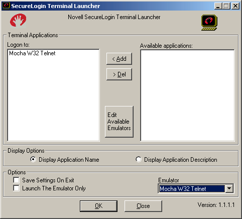 Adding the emulator to the list of logins