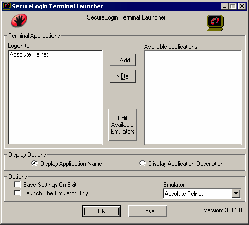 Adding the emulator to the list of logins