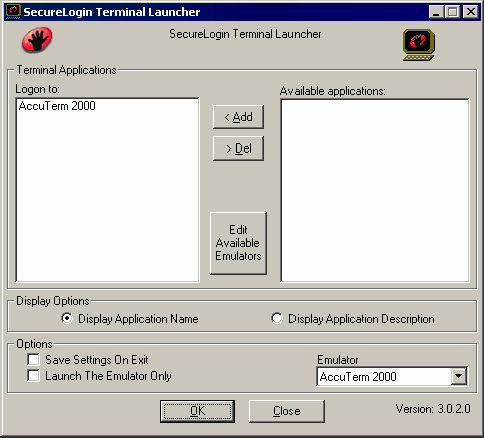 Adding the emulator to the list of logins
