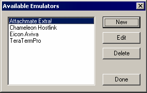 A list of emulators available for single sign-on