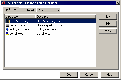 A list of applications that you can edit