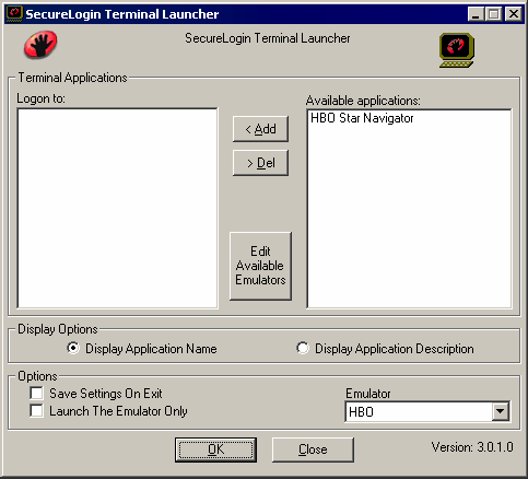Terminal Launcher[apos  ]s main screen