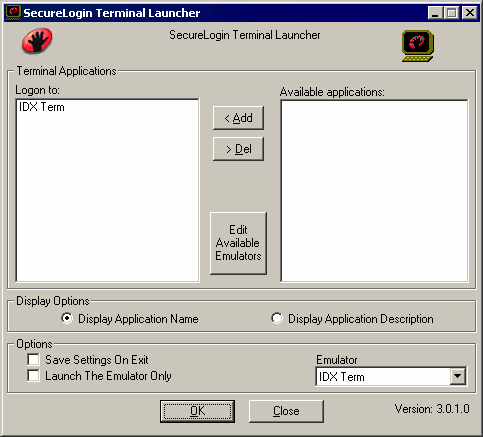 Adding the emulator to the list of logins