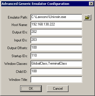The Configuration dialog box