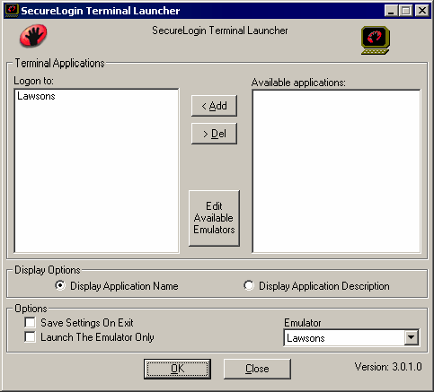 Adding the emulator to the list of logins