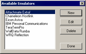 A list of emulators available for single sign-on