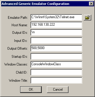 The Configuration dialog box
