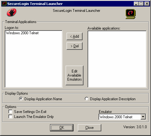 Adding the emulator to the list of logins