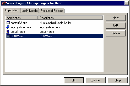 A list of applications that you can edit