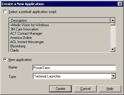 Adding PowerTerm as a new application