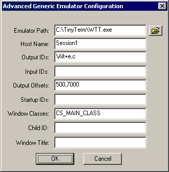 The Configuration dialog box