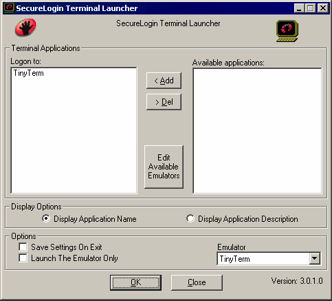Adding the emulator to the list of logins