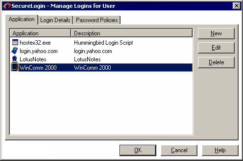 A list of applications that you can edit