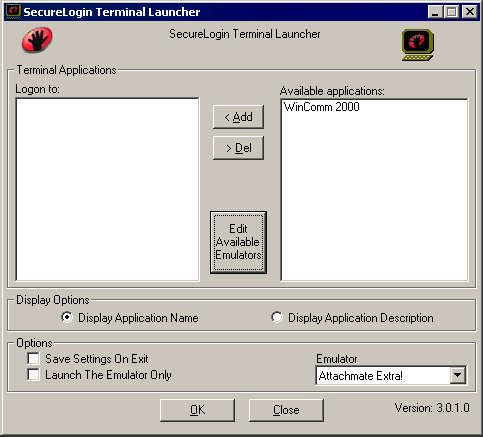 Terminal Launcher[apos  ]s main screen