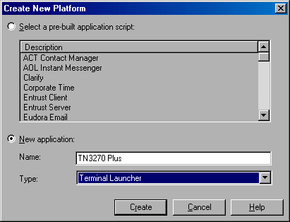 Adding SDI TN3270 Plus as a new application