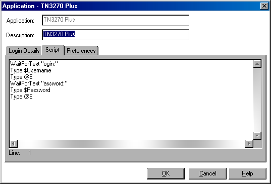 A script for SDI TN3270 Plus