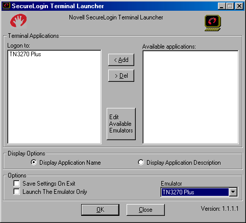 Adding the emulator to the list of logins