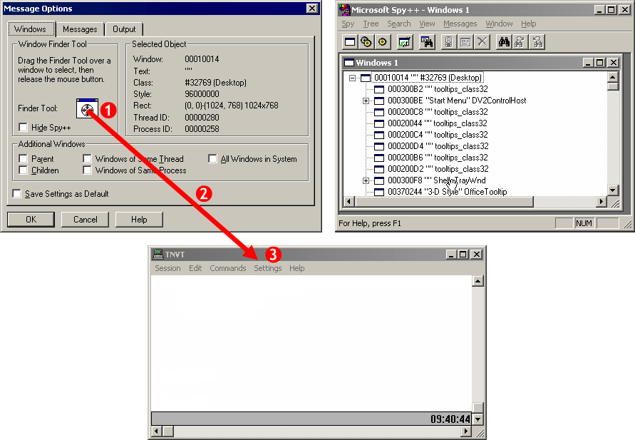 Dragging from Spy++ to the emulator