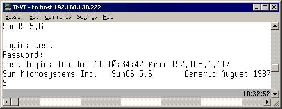 Logging in to a session