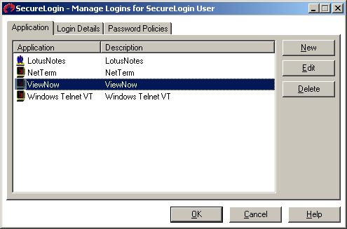 A list of applications that you can edit