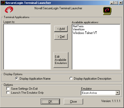 Adding the emulator to the list of logins