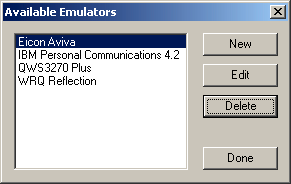 A list of emulators available for single sign-on