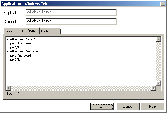 A script for Windows Telnet