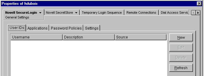 The dialog box to add a new user ID