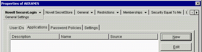 The Applications tab