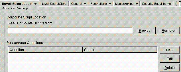 The Passphrase Questions dialog box