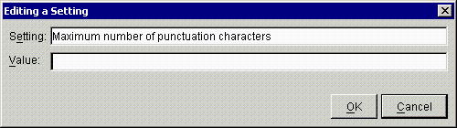 The Editing a Setting dialog box