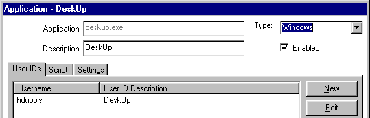 The User IDs dialog box