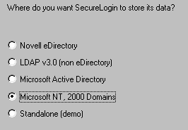 Options as to where SecureLogin stores data