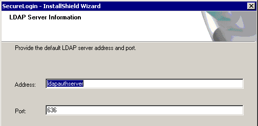 Text boxes to enter server information