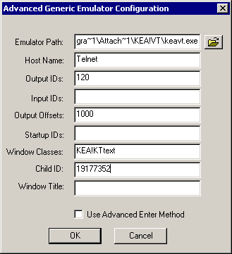 The Terminal Launcher configuration dialog box