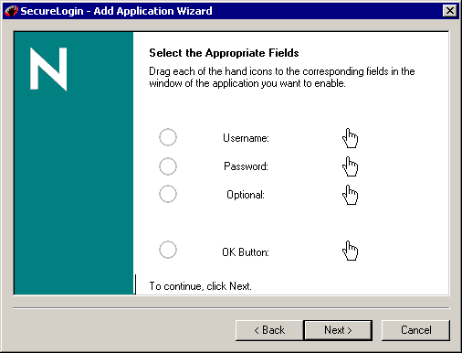 Selecting login fields