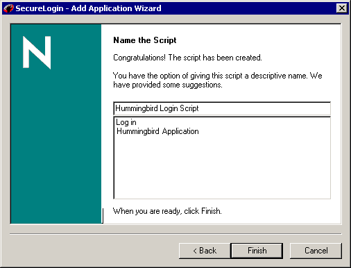 The Name the Script dialog box
