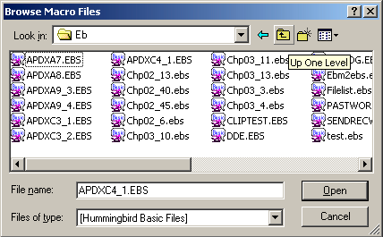 Browsing to the Quick Script macro file