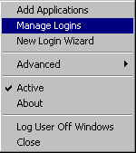 The Manage Logins option