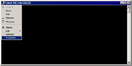 The Telnet window