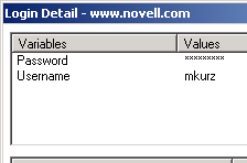Variables and values in a login
