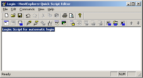 The Login screen for Hummingbird HostExplorer