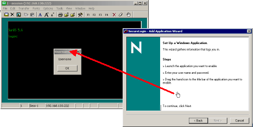Selecting a login panel