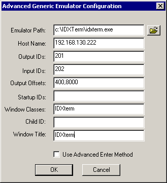 The Terminal Launcher configuration dialog box