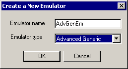 The text box to name an emulator