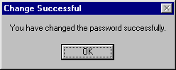 An example "password changed" message box