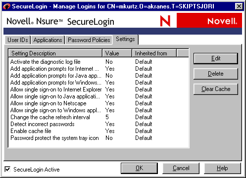 The Clear Cache option