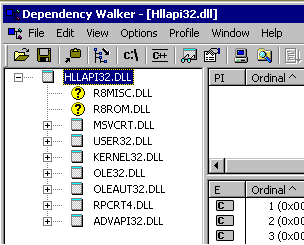 The .dll filename in Dependency Walker